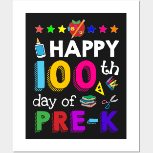 Happy 100 Days Of Pre-K Awesome T shirt For Kids Posters and Art